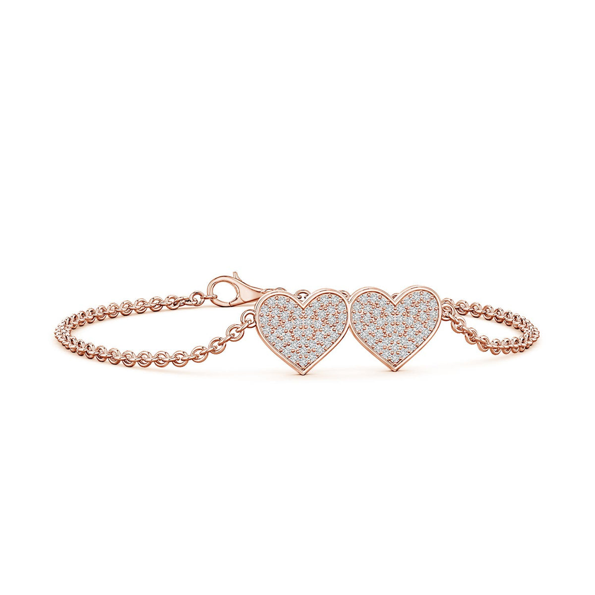 1.0 CTW Floral Diamond Cluster Chain Bracelet in 14K Rose Gold