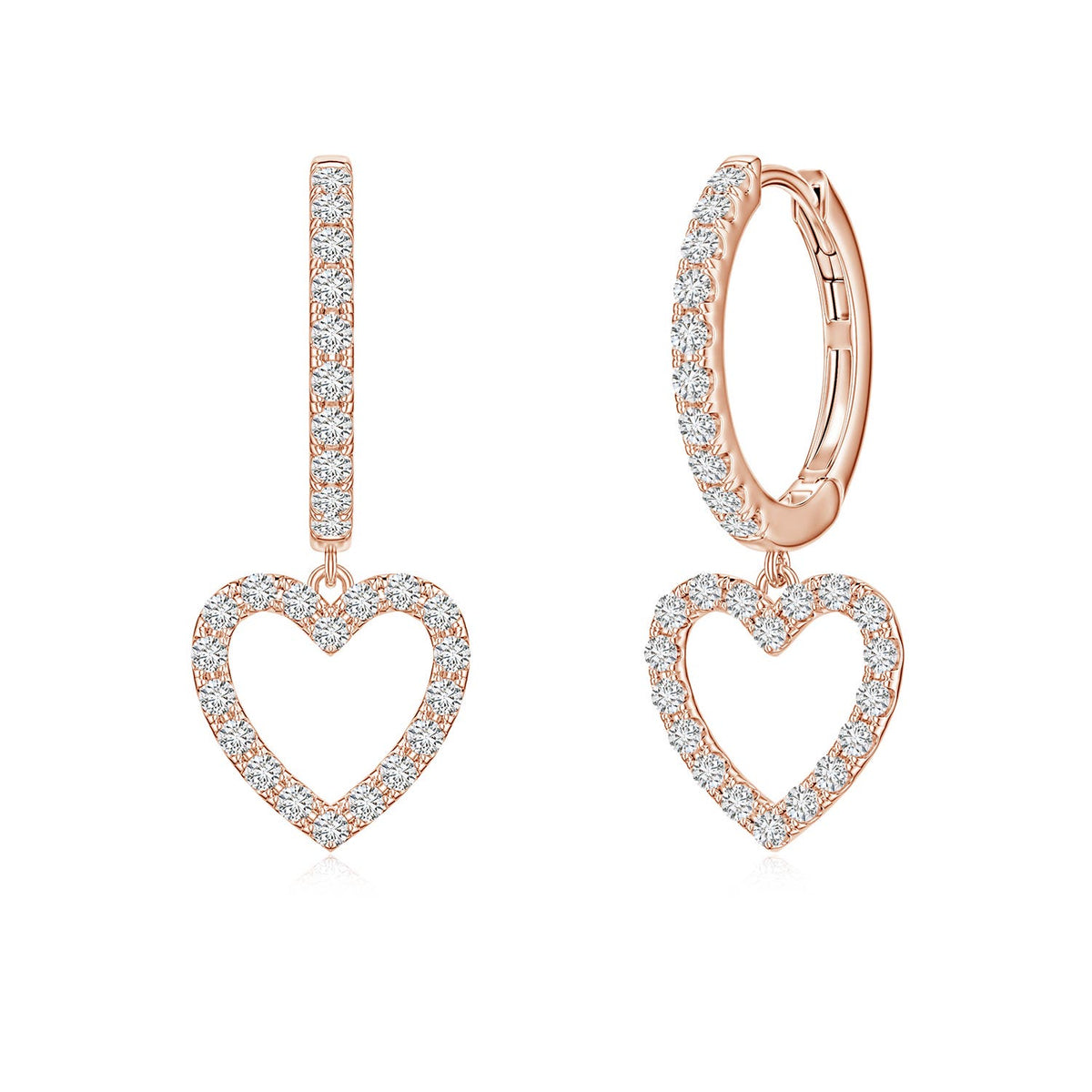 2.18 CTW Bezel-Set Diamond Inside-Out Large Hoop Earrings in 18K Rose Gold