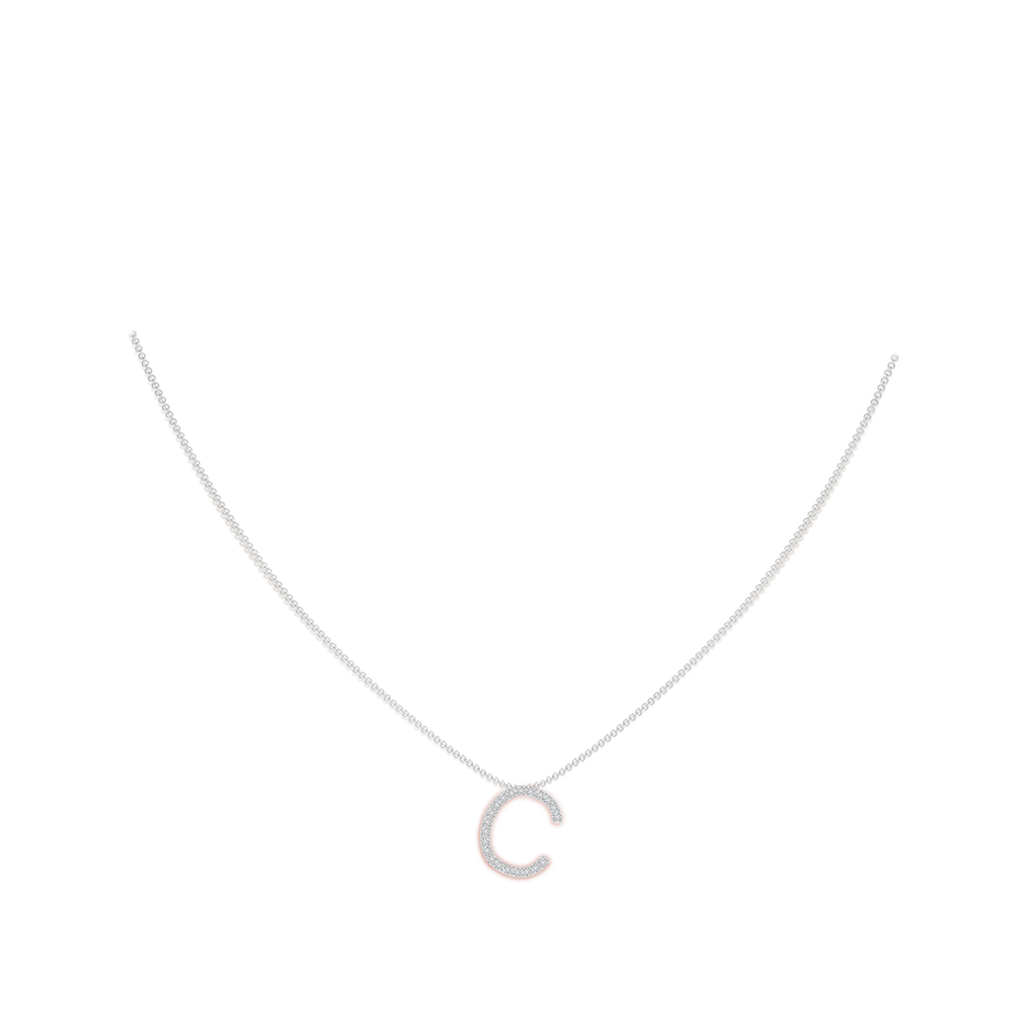 Prong-Set Diamond Capital 'C' Initial Pendant
