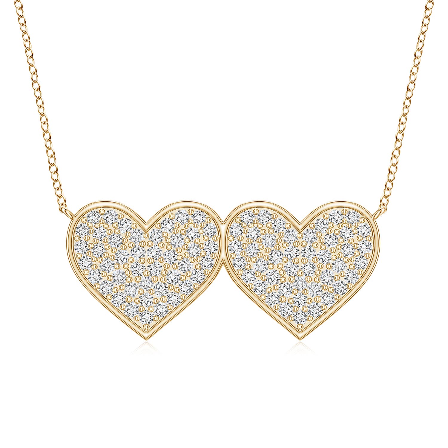 1.04 CTW Classic Diamond Cat Pendant in 18K Yellow Gold
