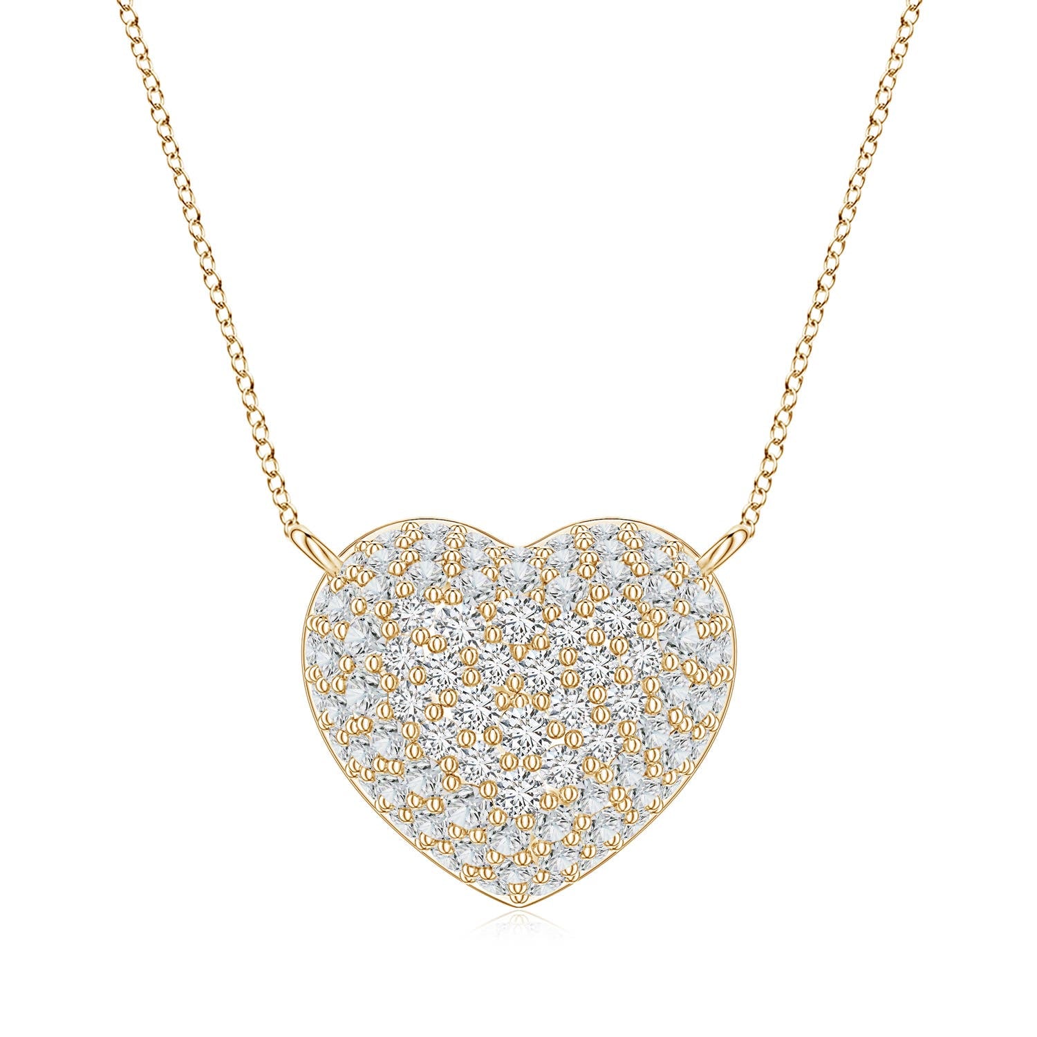 1.04 CTW Classic Diamond Cat Pendant in 18K Yellow Gold