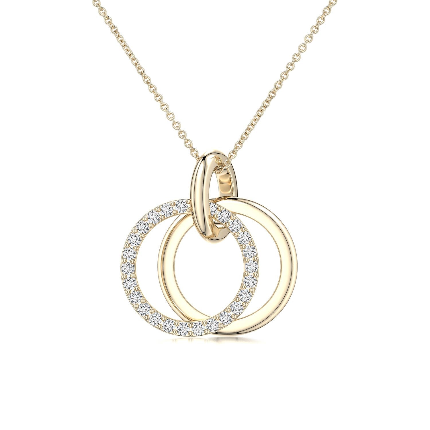 0.37 CTW Prong-Set Diamond Angel Pendant in 18K Yellow Gold