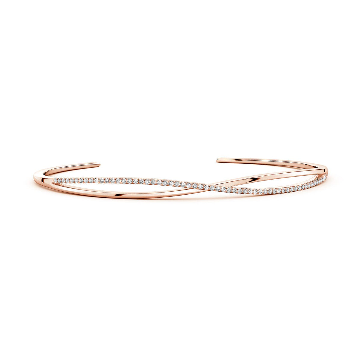 1.02 CTW Alternating Diamond Block Link Unisex Bracelet in 14K Rose Gold