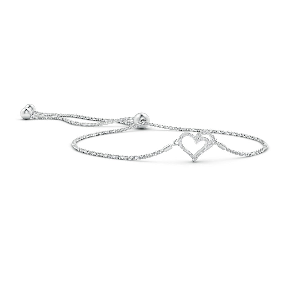 Prong-Set Diamond Heart Bolo Bracelet