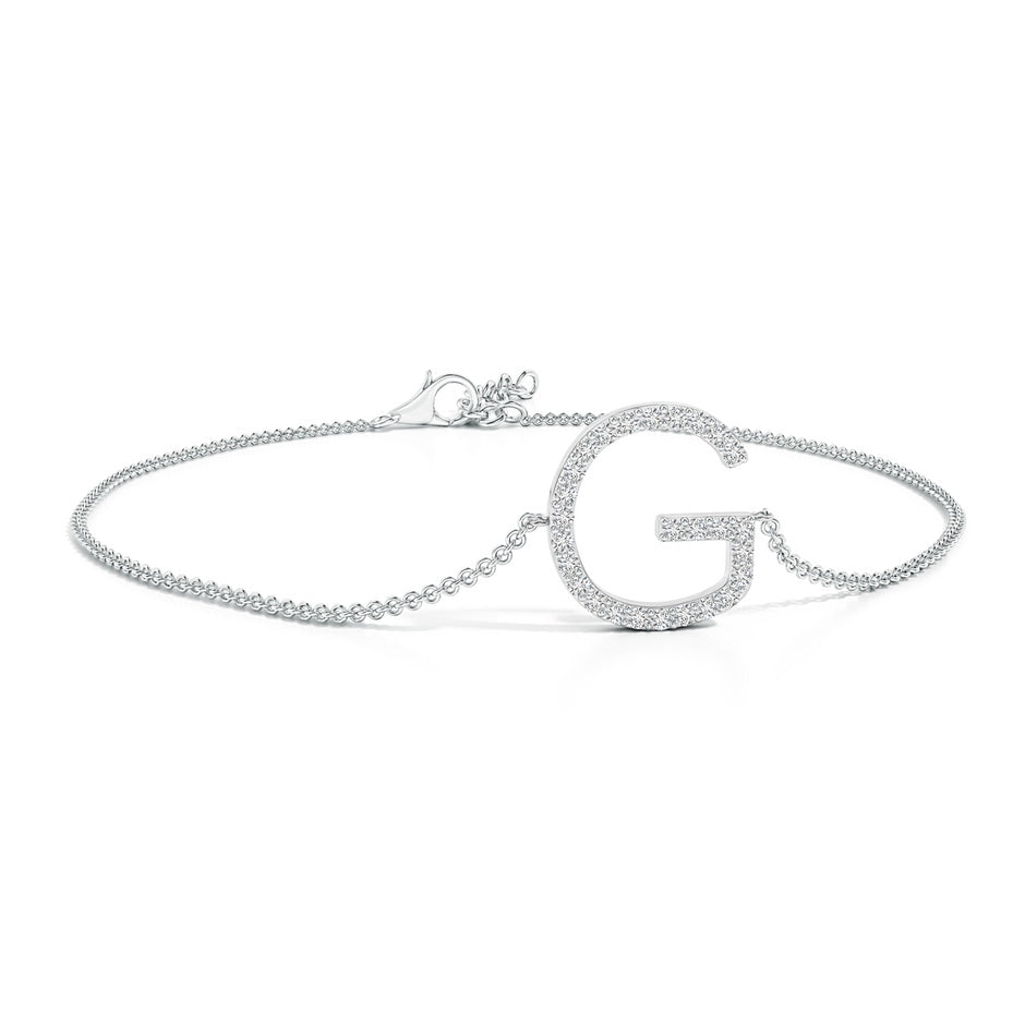 Prong-Set Diamond Capital 'G' Initial Bracelet