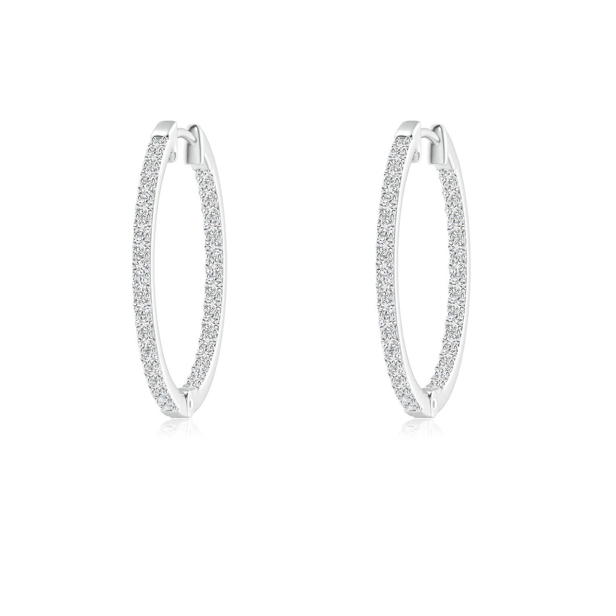 0.99 CTW Inside-Out Prong-Set Diamond Hinged Clip Hoop Earrings in 18K Yellow Gold