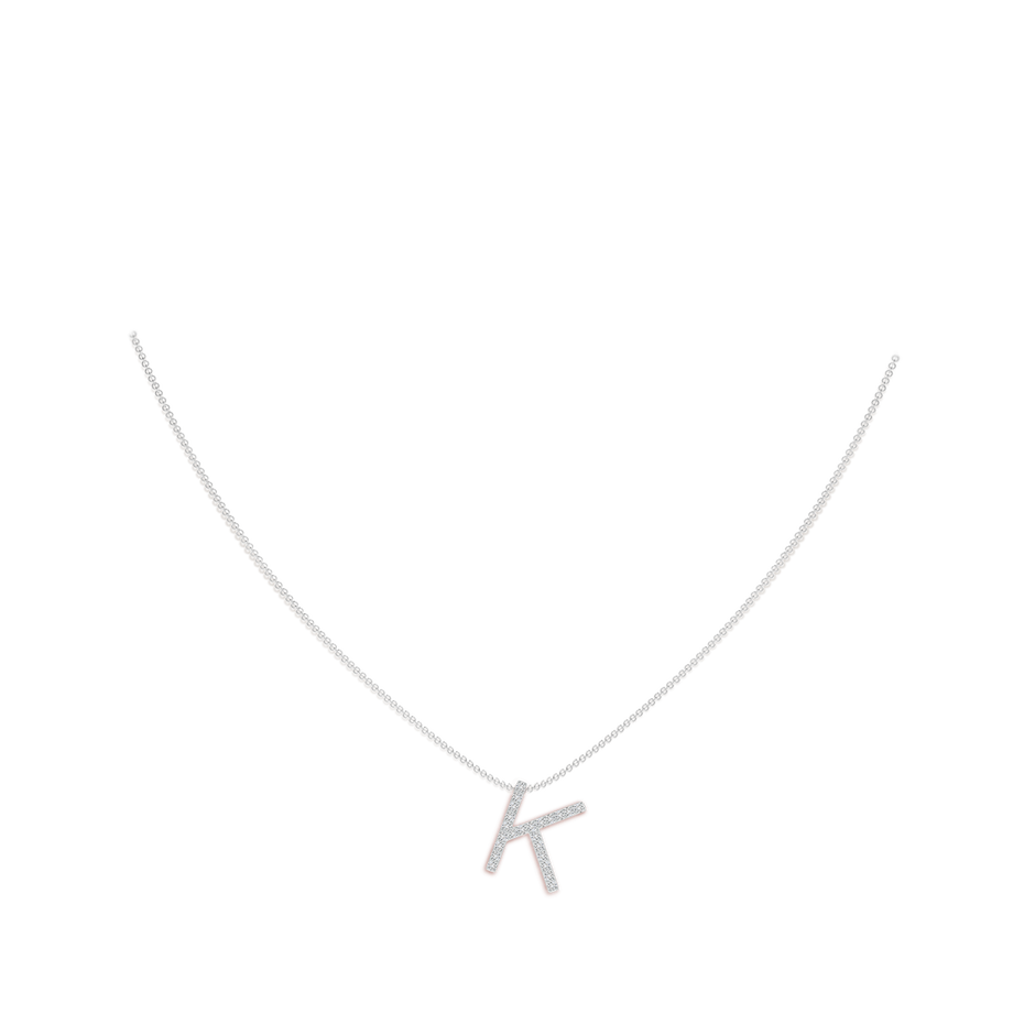 Prong-Set Diamond Capital 'K' Initial Pendant