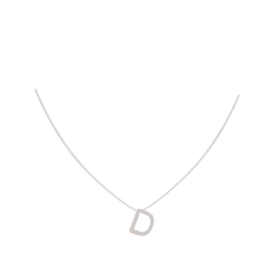 Prong-Set Diamond Capital 'D' Initial Pendant