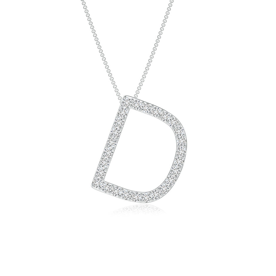 Prong-Set Diamond Capital 'D' Initial Pendant