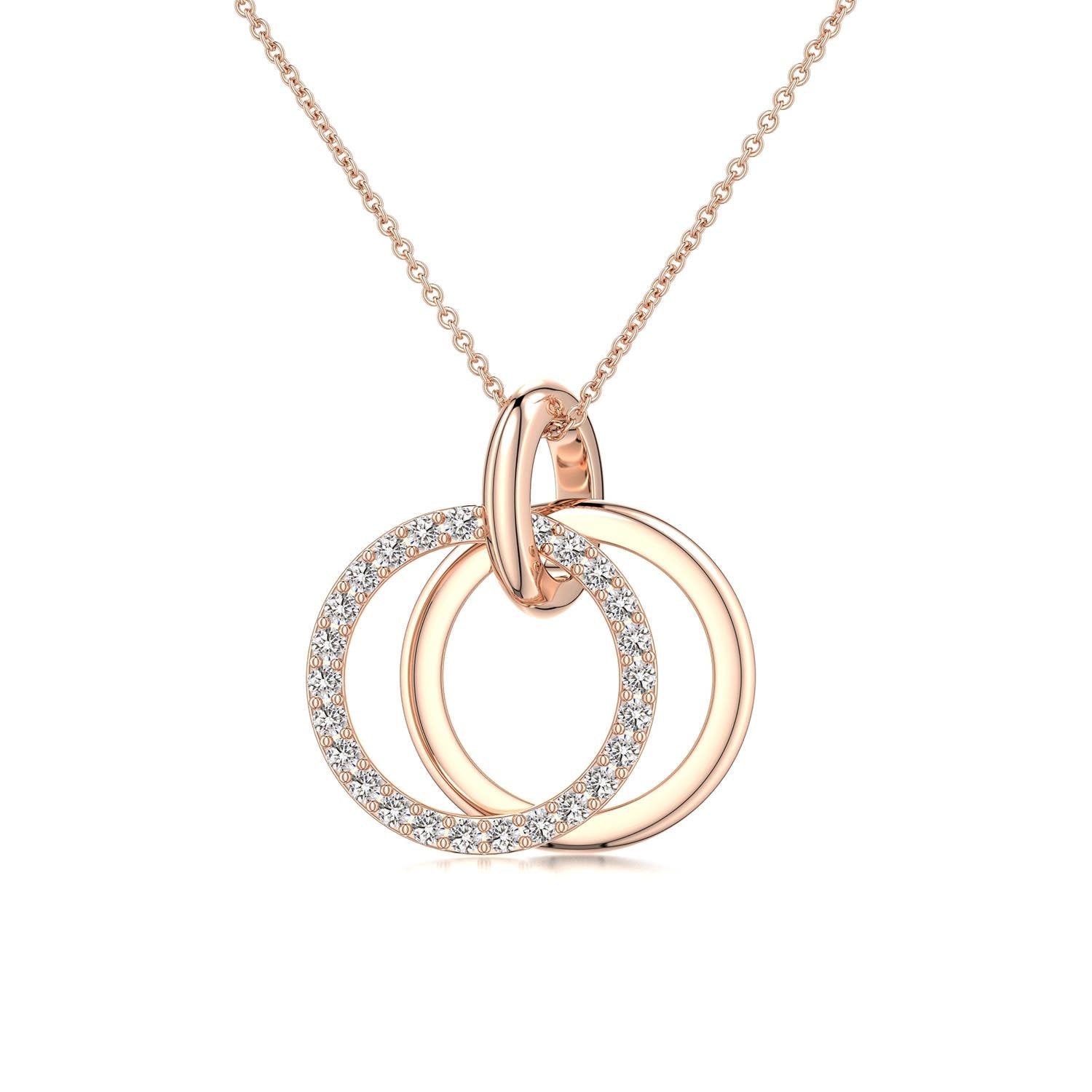 0.73 CTW Classic Diamond Cat Pendant in 14K Rose Gold