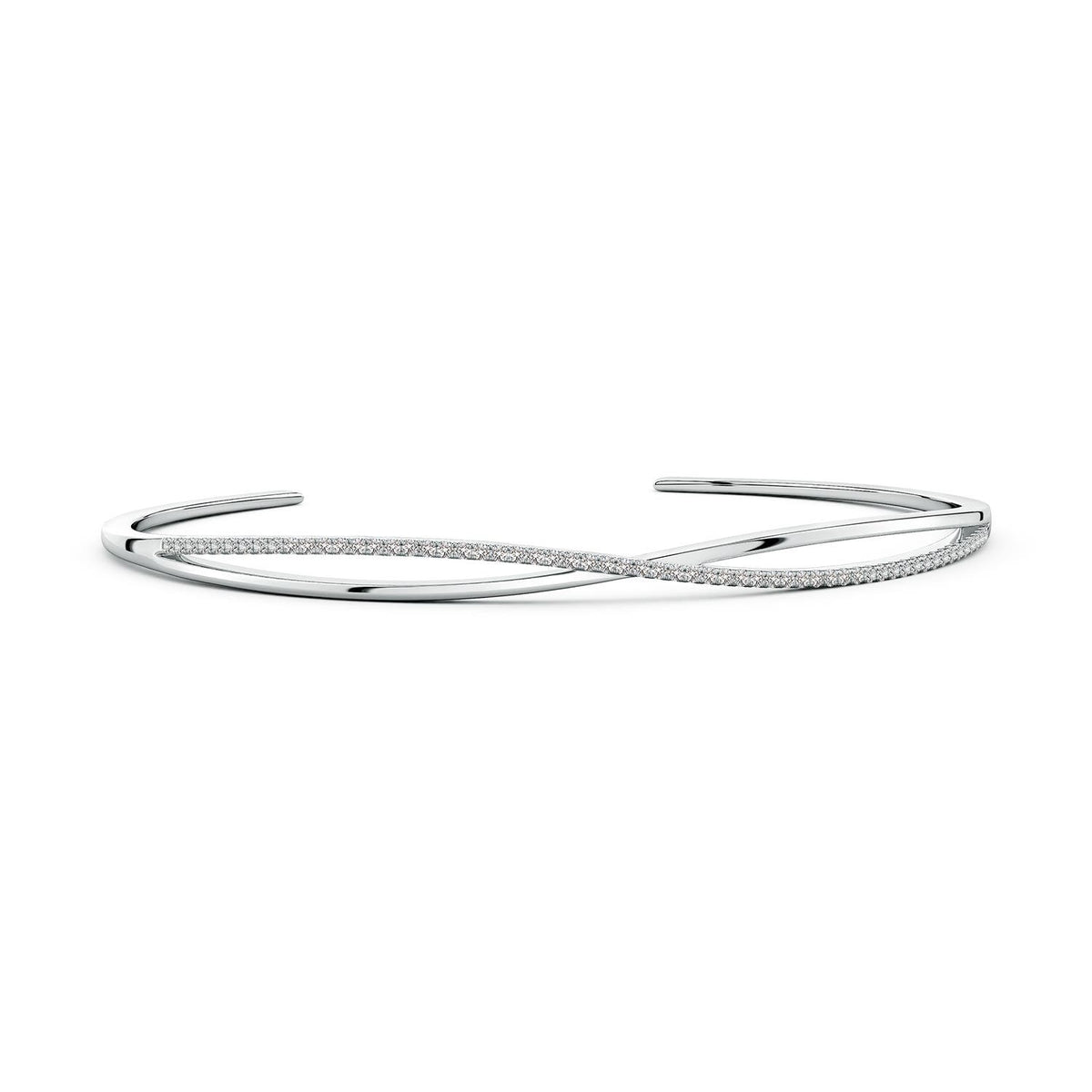 1.32 CTW Bezel-Set Diamond Evil Eye Bracelet With Accents in 14K White Gold
