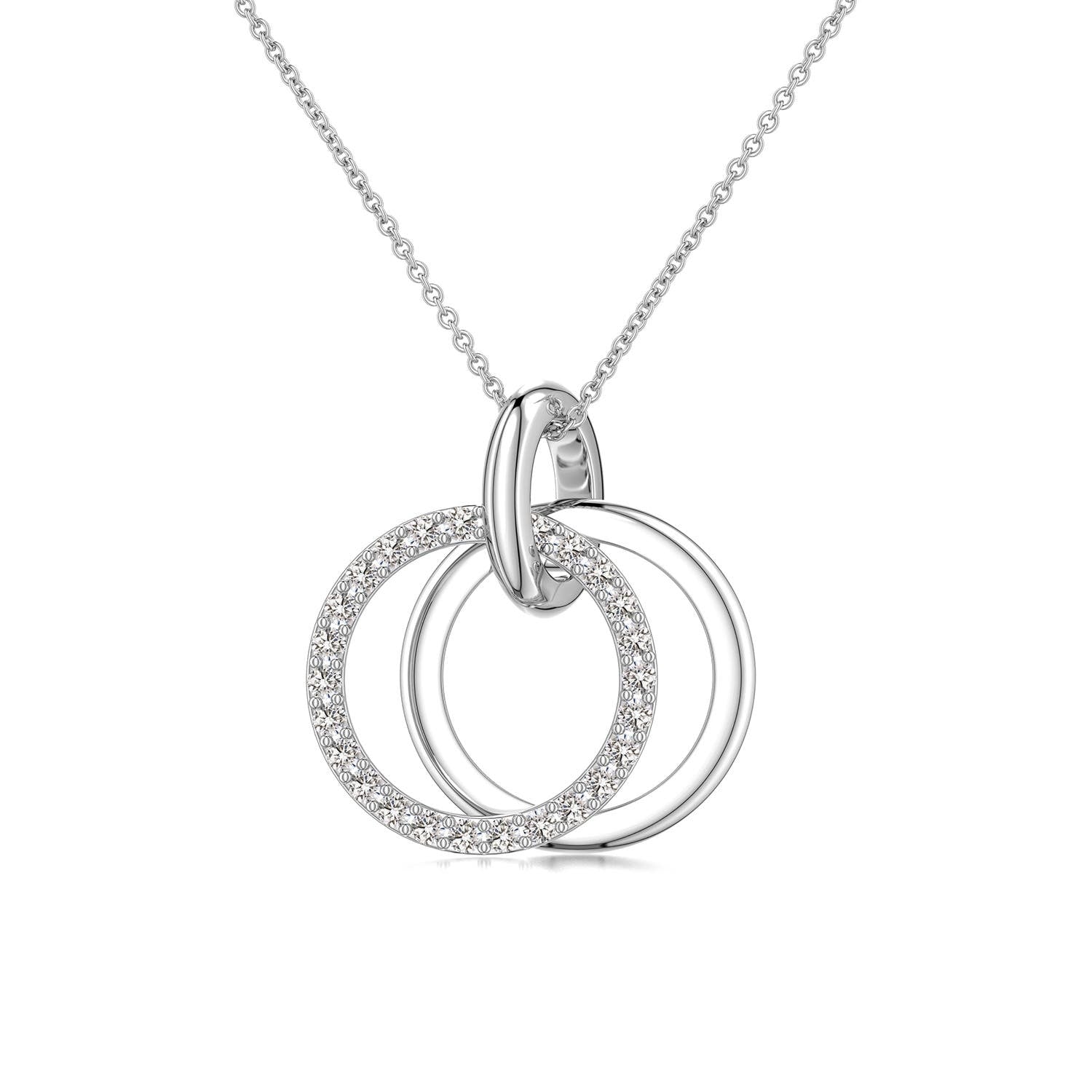 0.73 CTW Classic Diamond Cat Pendant in 14K White Gold