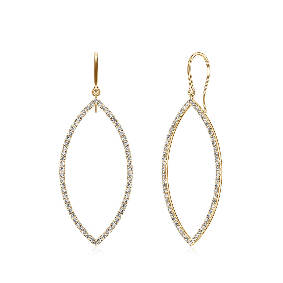 1.57 CTW Yard Chain Diamond Drop Earrings in 18K Yellow Gold