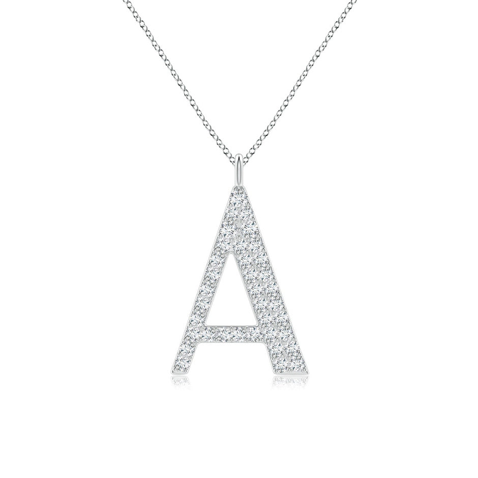 Modern Deco Diamond Capital 'A' Initial Pendant