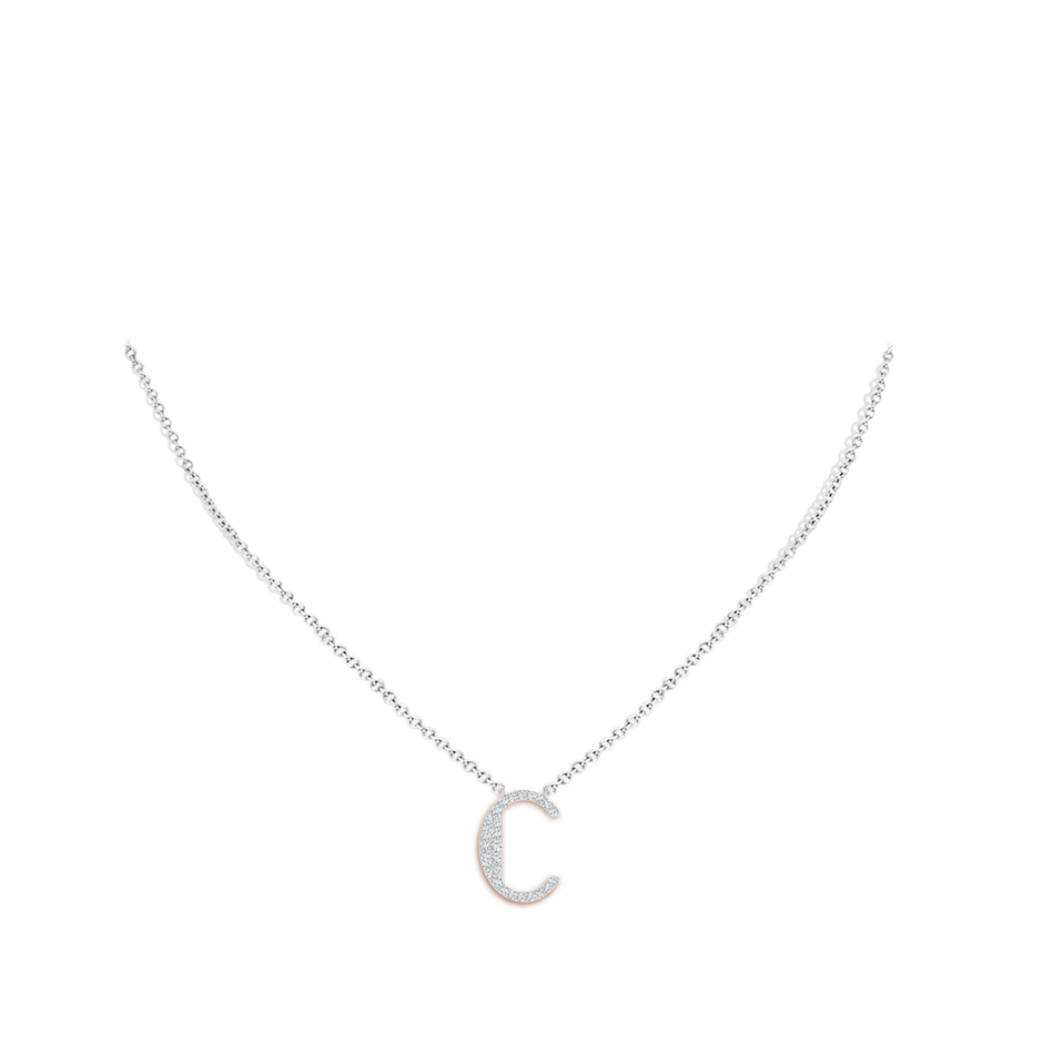 Modern Deco Diamond Capital 'C' Initial Pendant