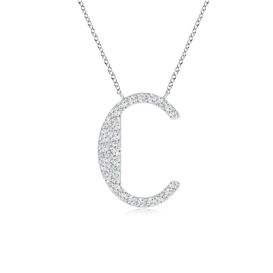 Modern Deco Diamond Capital 'C' Initial Pendant
