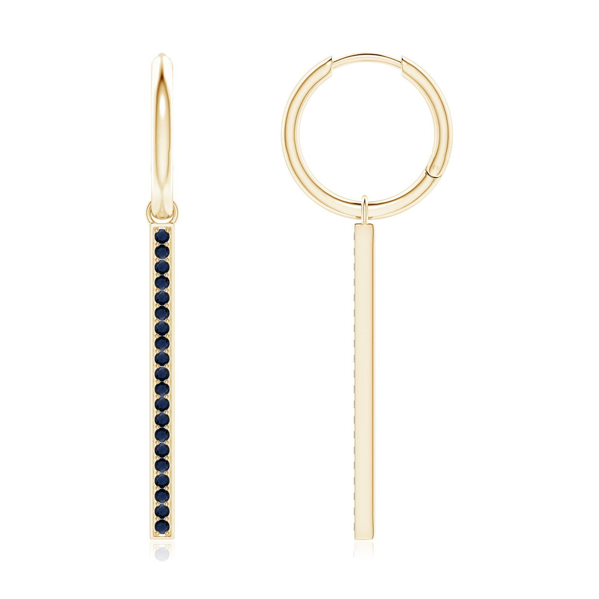 0.68 CTW Sapphire Evil Eye Hinged Hoop Earrings with Diamonds in 14K Yellow Gold