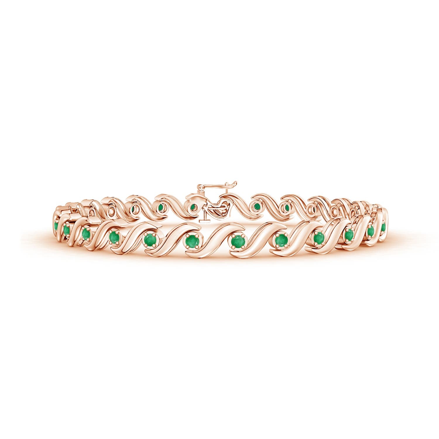 0.85 CTW Pear and Marquise Emerald Olive Branch Bracelet in 18K White Gold