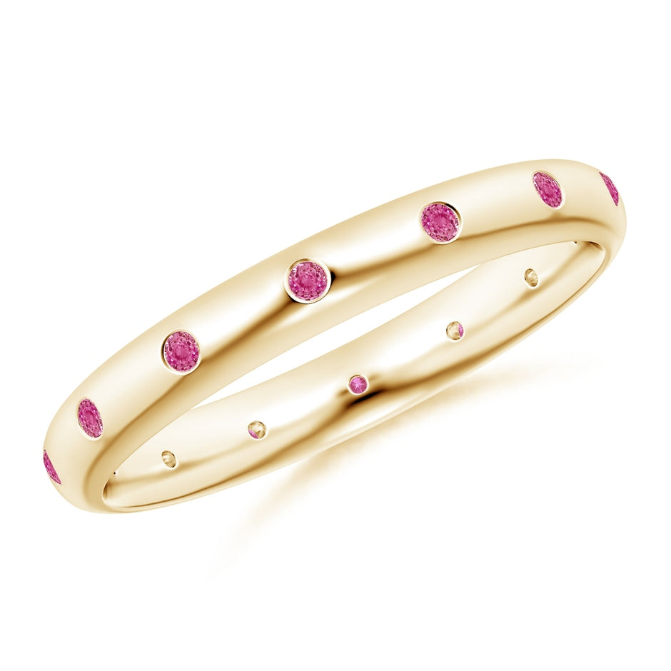 Gypsy-Set Round Pink Sapphire Eternity Ring