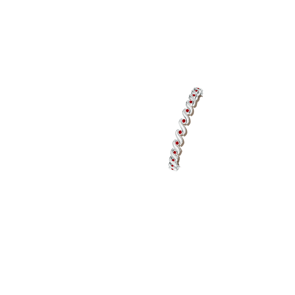 S Swirl Link Illusion Ruby Tennis Bracelet