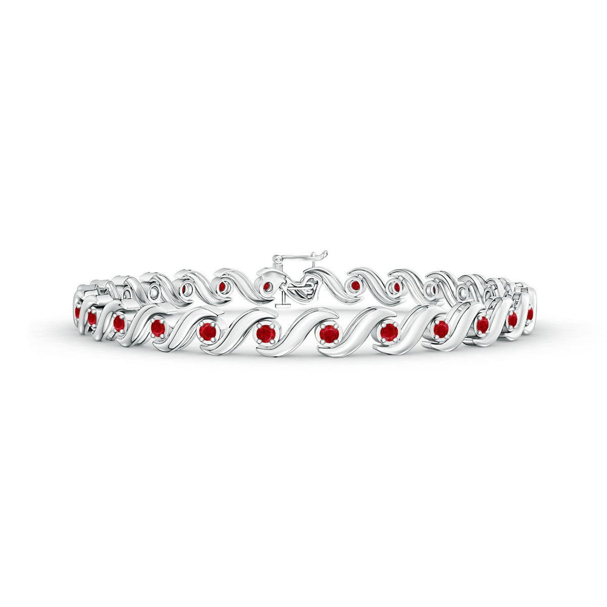 1.8 CTW Nature Inspired Round Ruby Tree Branch Bracelet in 14K Yellow Gold