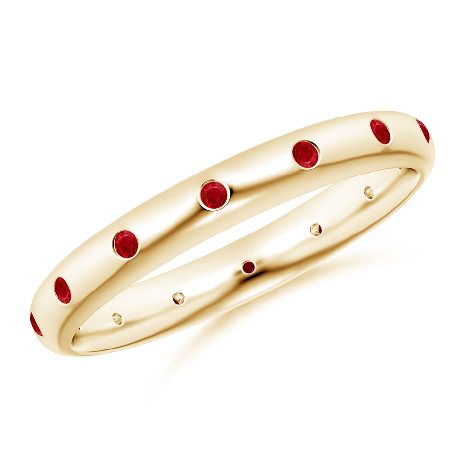Gypsy-Set Round Ruby Eternity Ring