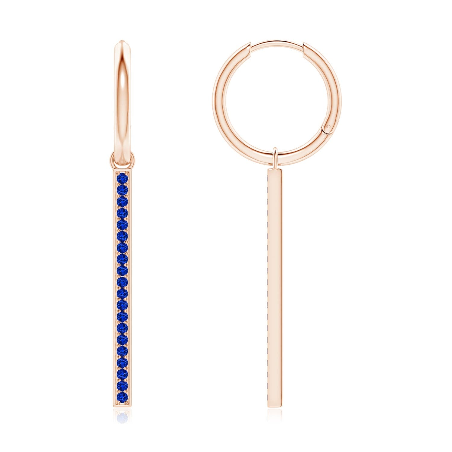 1.21 CTW Two Tier Blue Sapphire Leverback Earrings with Diamond Halo in Platinum