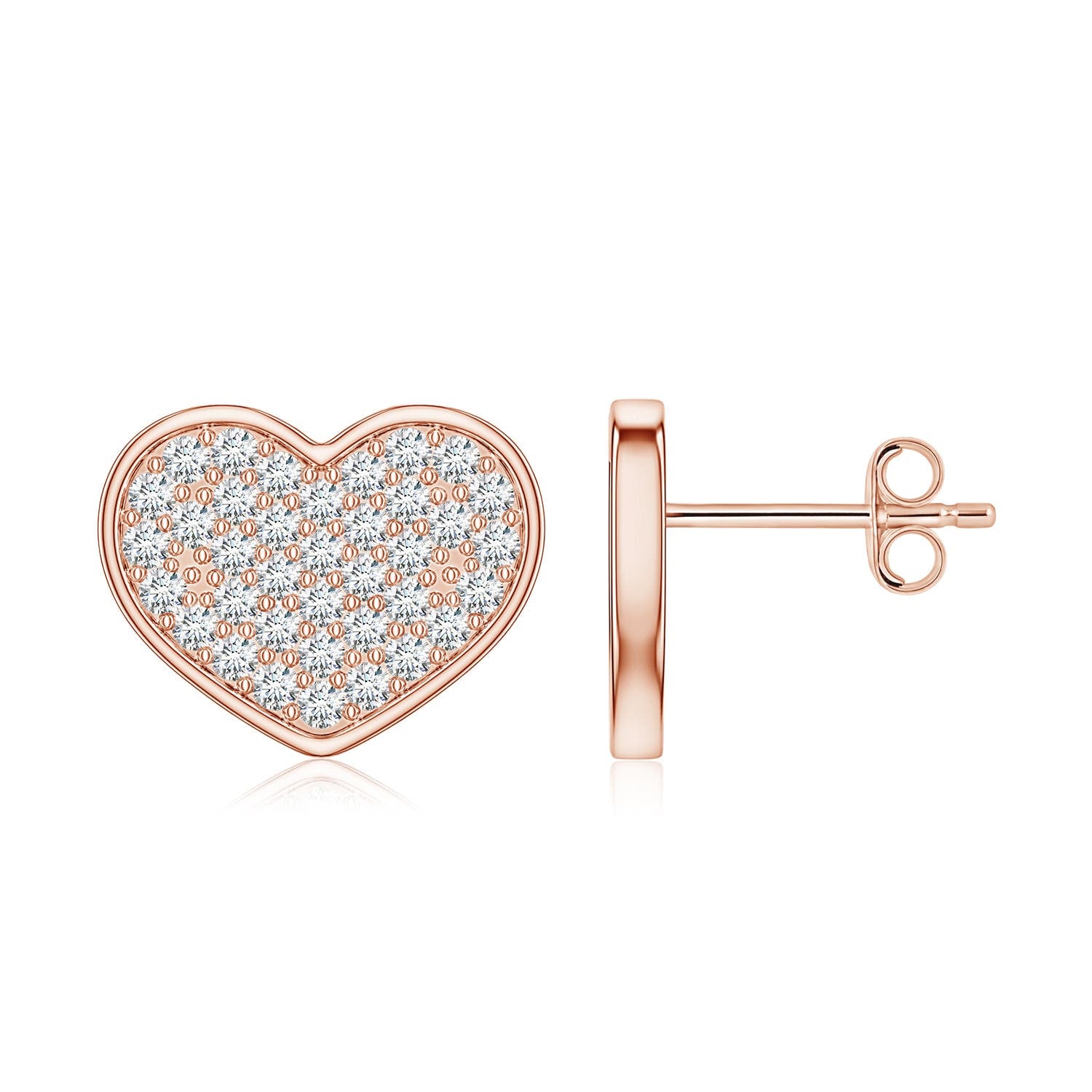 1.11 CTW Round Lab-Grown Diamond Four Leaf Clover Stud Earrings in 14K Rose Gold