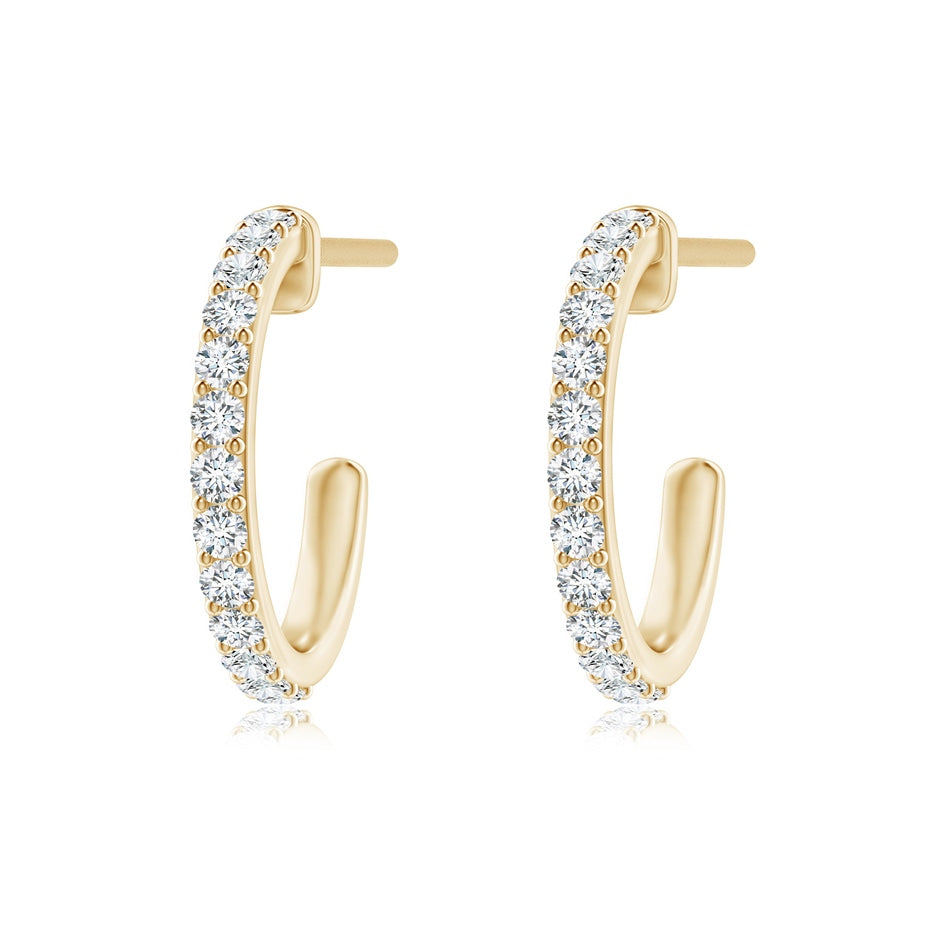 Prong-Set Round Diamond Hoop Earrings