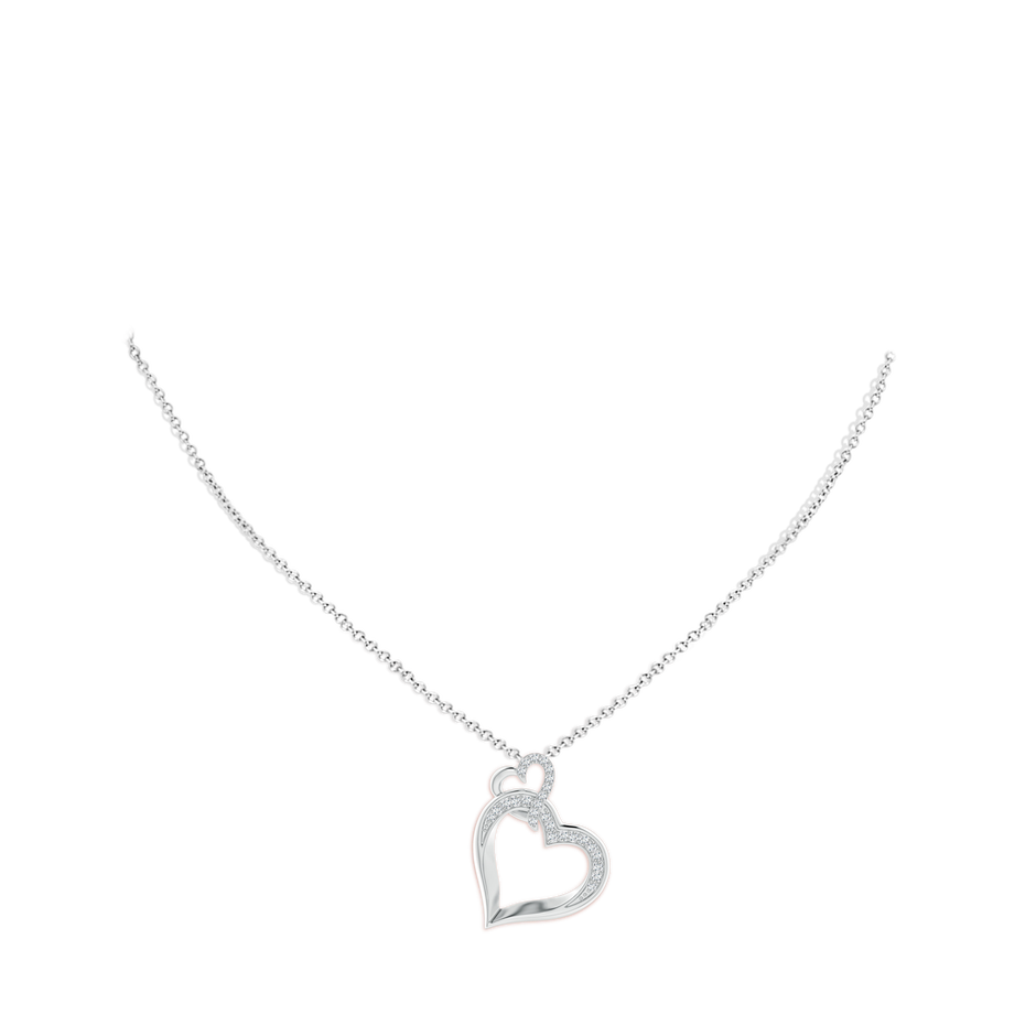 Interlinked Diamond Tilted Heart Pendant