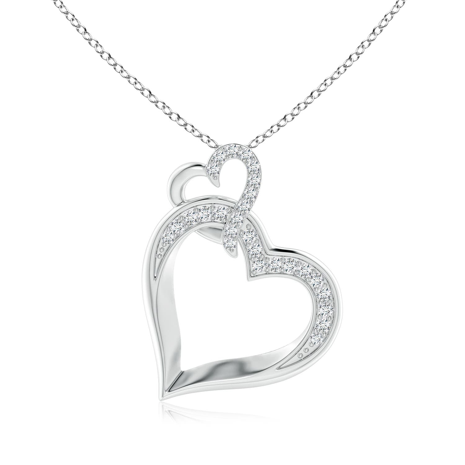 4 MM Shell Style Heart Lab-Grown Diamond Infinity Pendant in 18K Yellow Gold