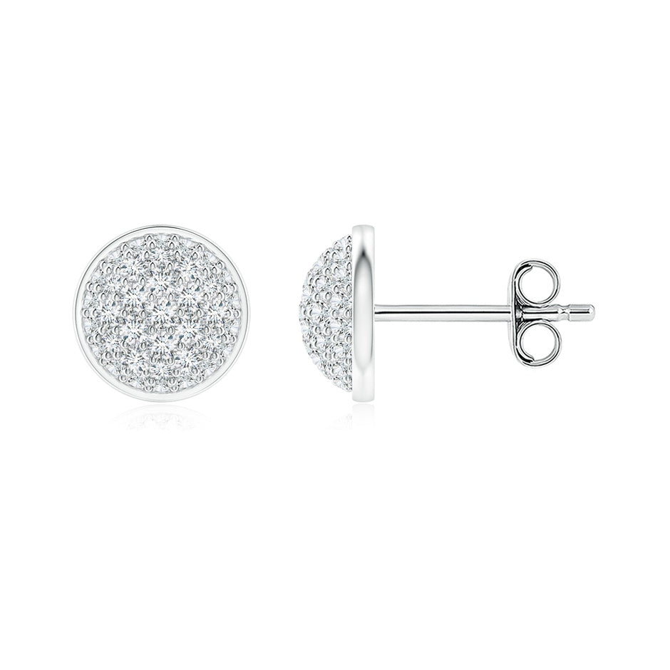 Lab-Grown Pavé-Set Round Diamond Cluster Stud Earrings