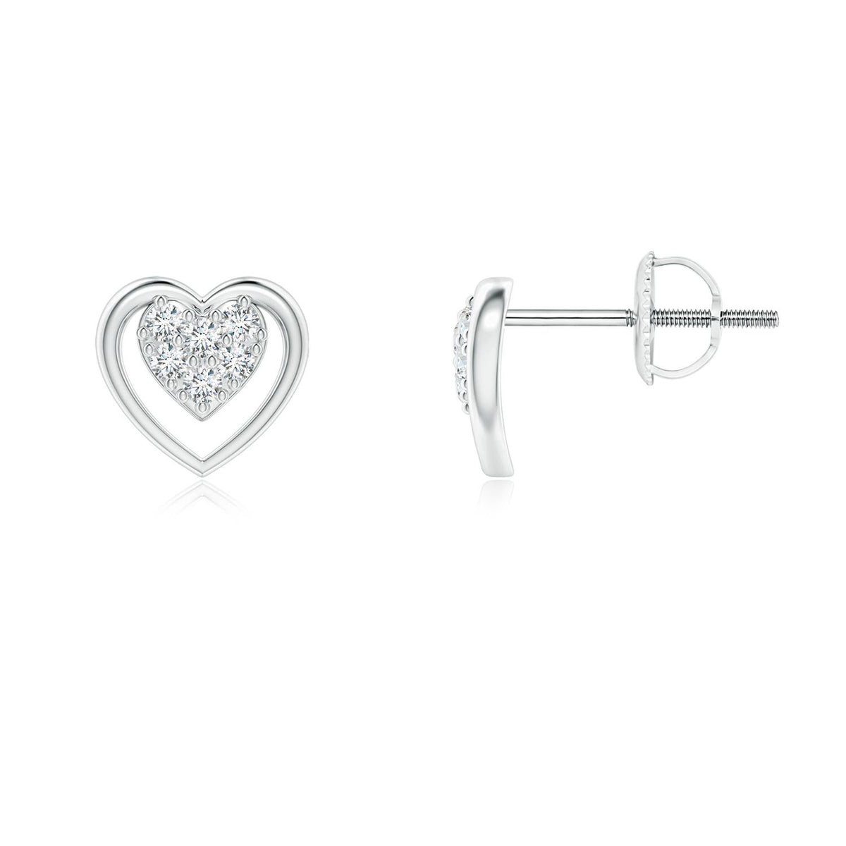 1.8 CTW Garnet Solitaire Heart Stud Earrings in 14K Yellow Gold