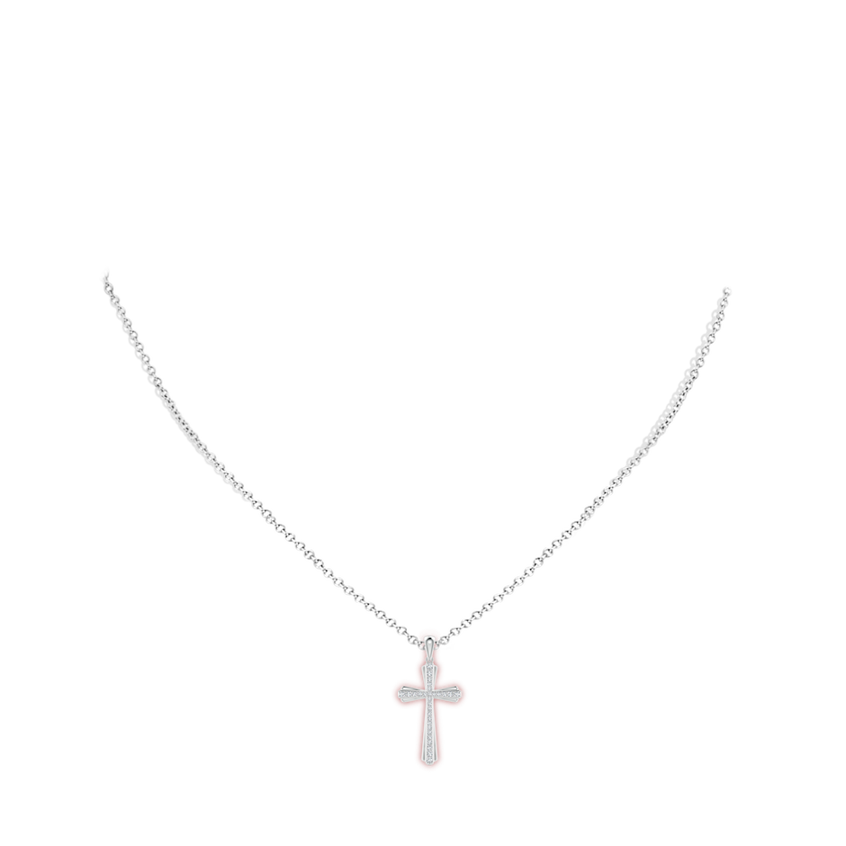 Prong-Set Diamond Tapered Cross Pendant