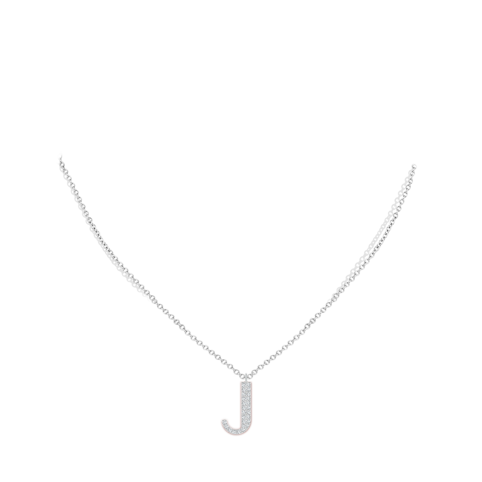 Modern Deco Diamond Capital 'J' Initial Pendant
