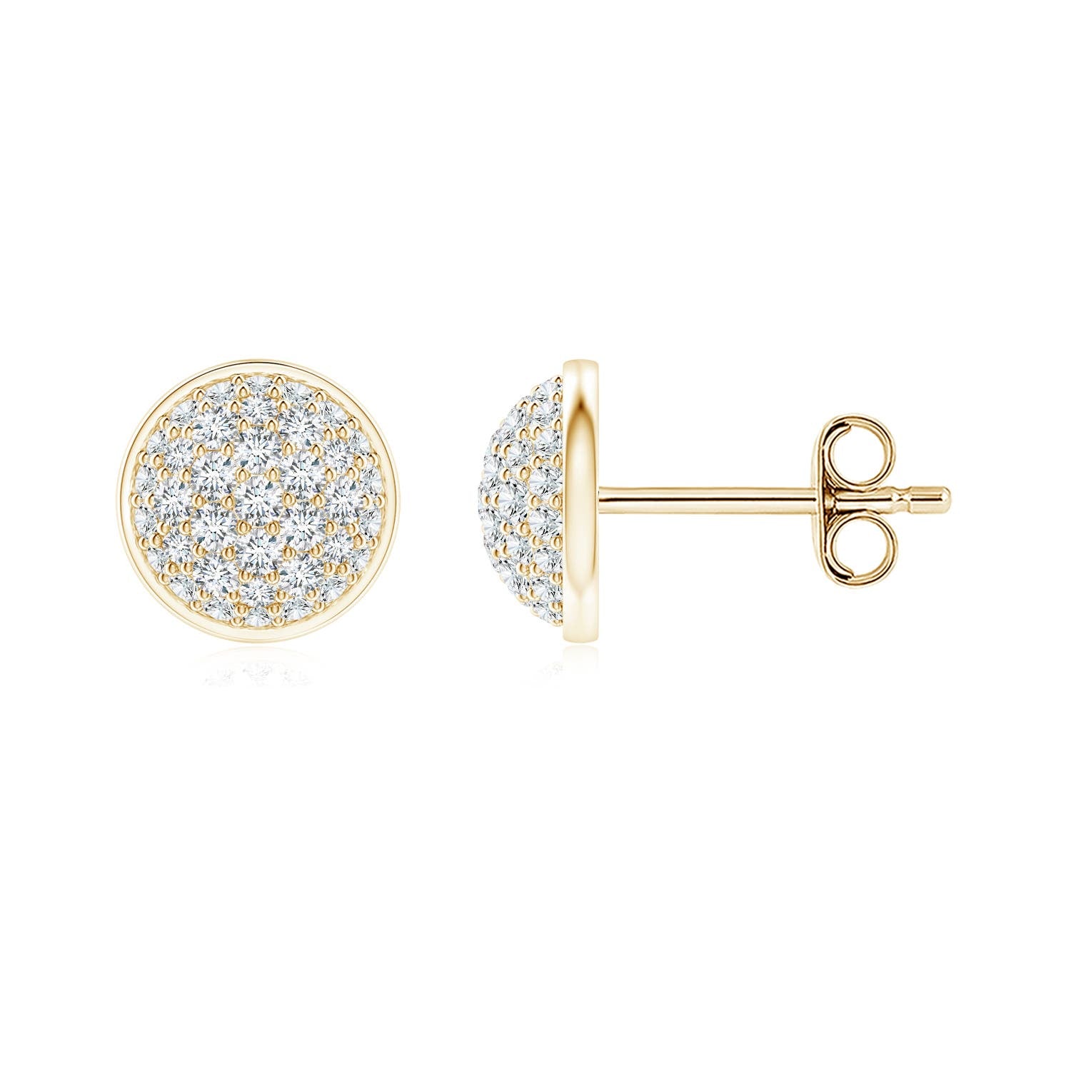 0.5 CTW Spiral-Framed Diamond Solitaire Stud Earrings in 14K Yellow Gold
