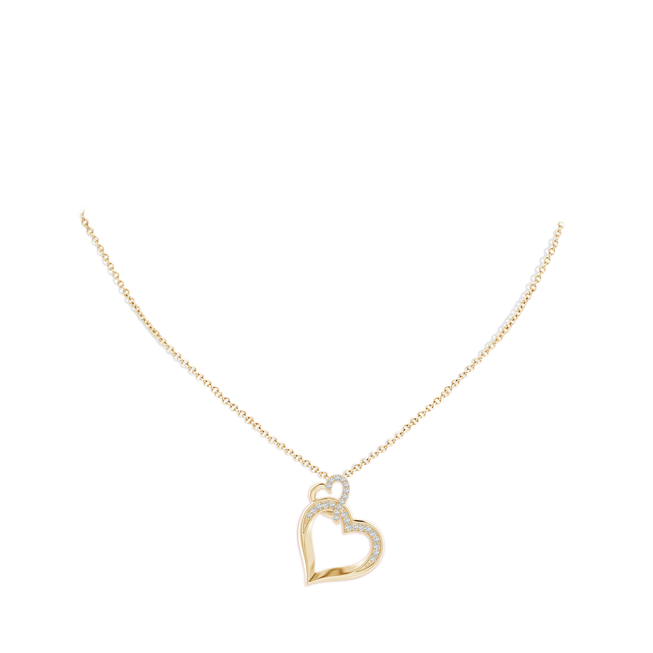 Interlinked Diamond Tilted Heart Pendant