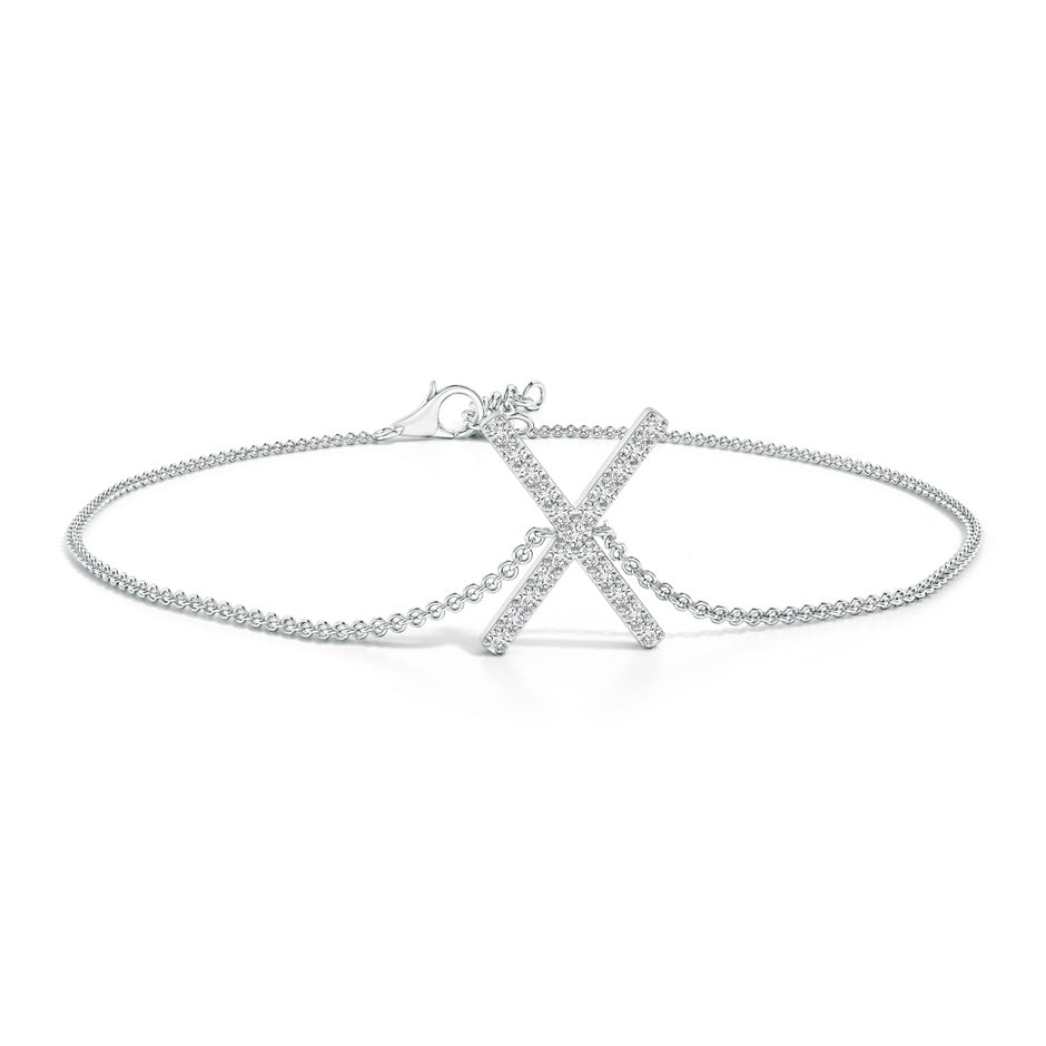 Prong-Set Diamond Capital 'X' Initial Bracelet