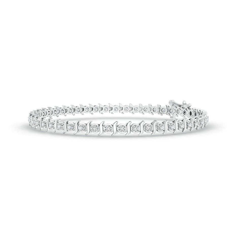 S Curl Block Harmony Diamond Tennis Bracelet
