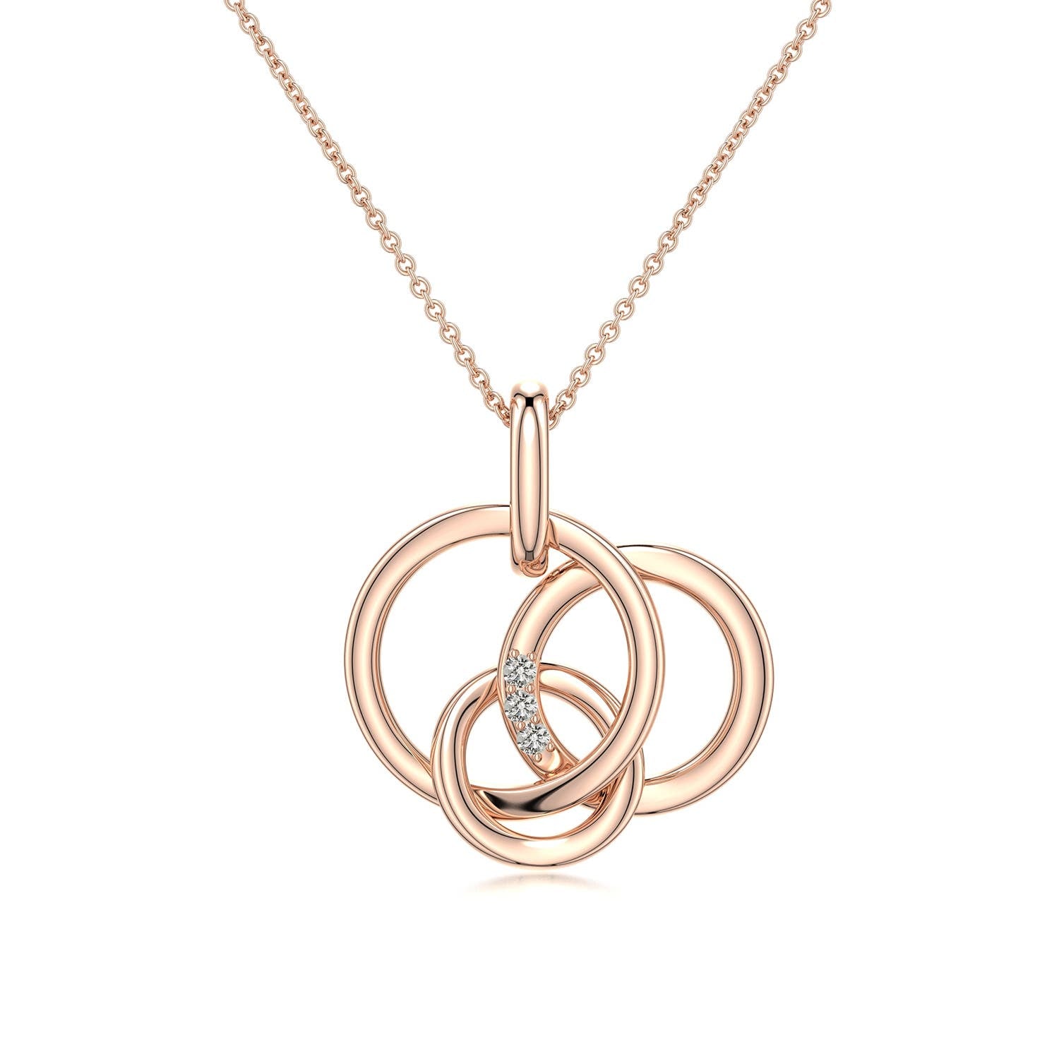 0.73 CTW Six Stone Diamond Journey Necklace in 18K Rose Gold