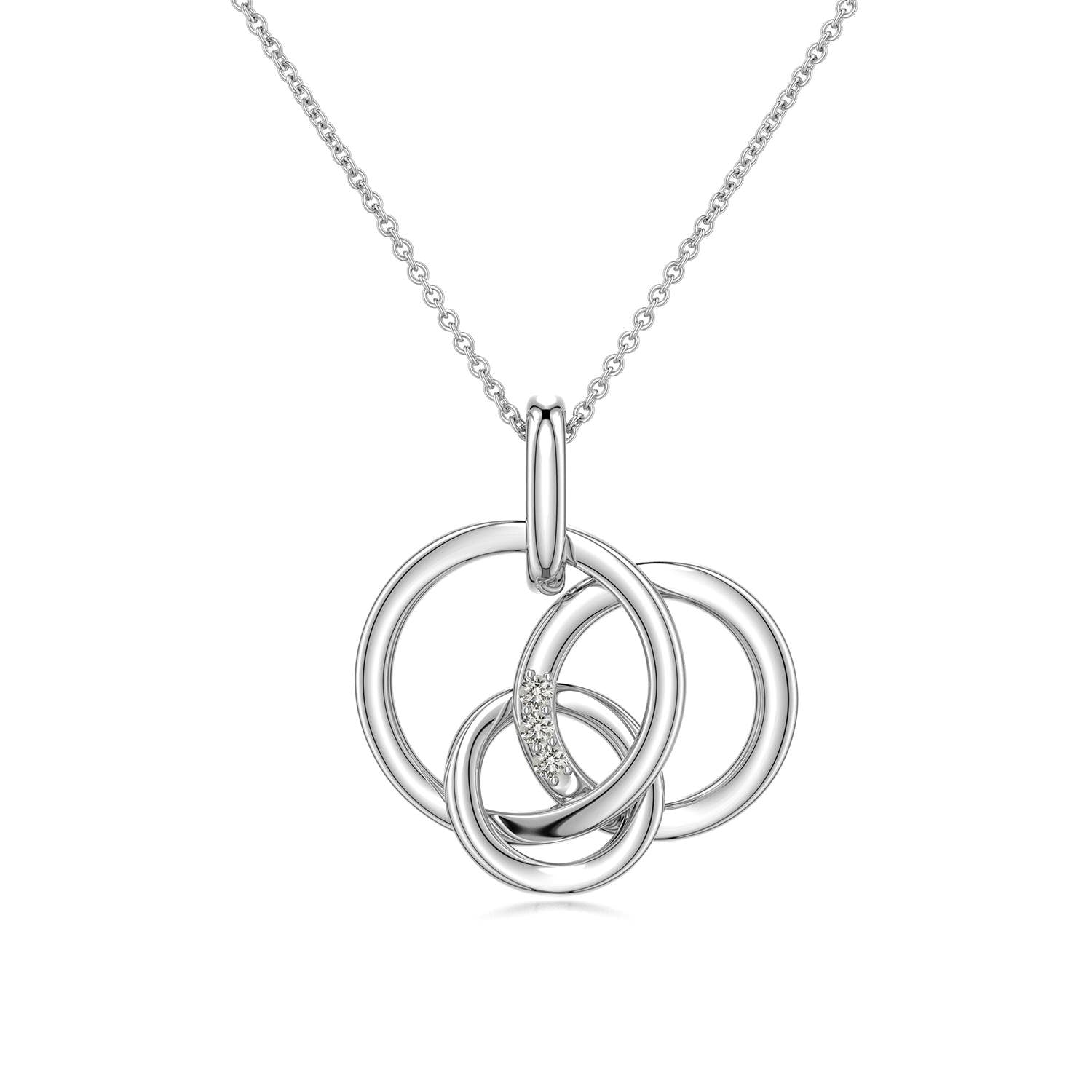 0.73 CTW Six Stone Diamond Journey Necklace in 18K White Gold