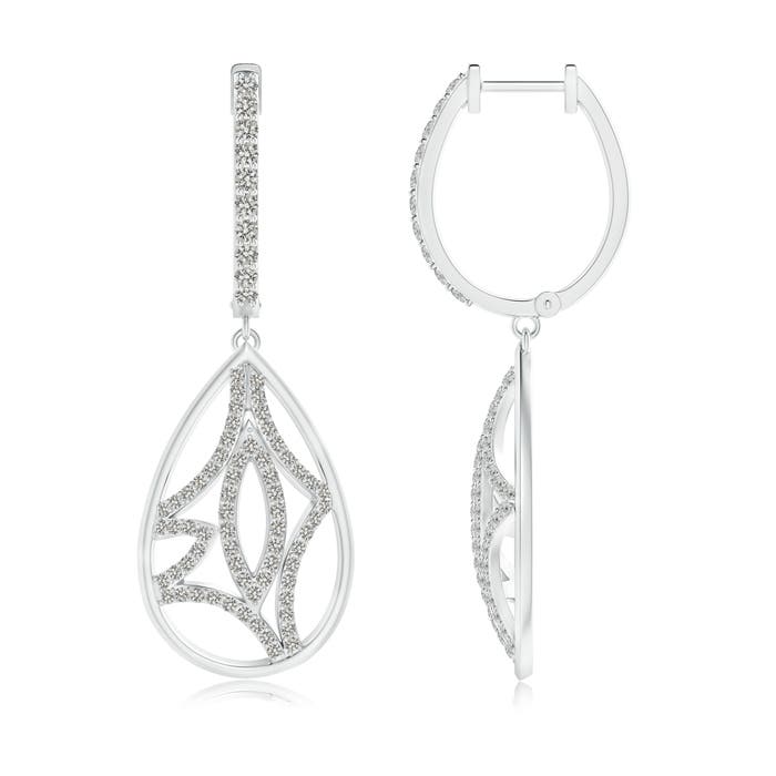 0.34 CTW U-Pavé Diamond Marquise Drop Earrings in Platinum