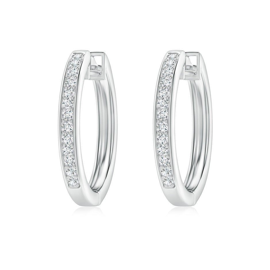 Pave-Set Diamond Hinged Hoop Earrings