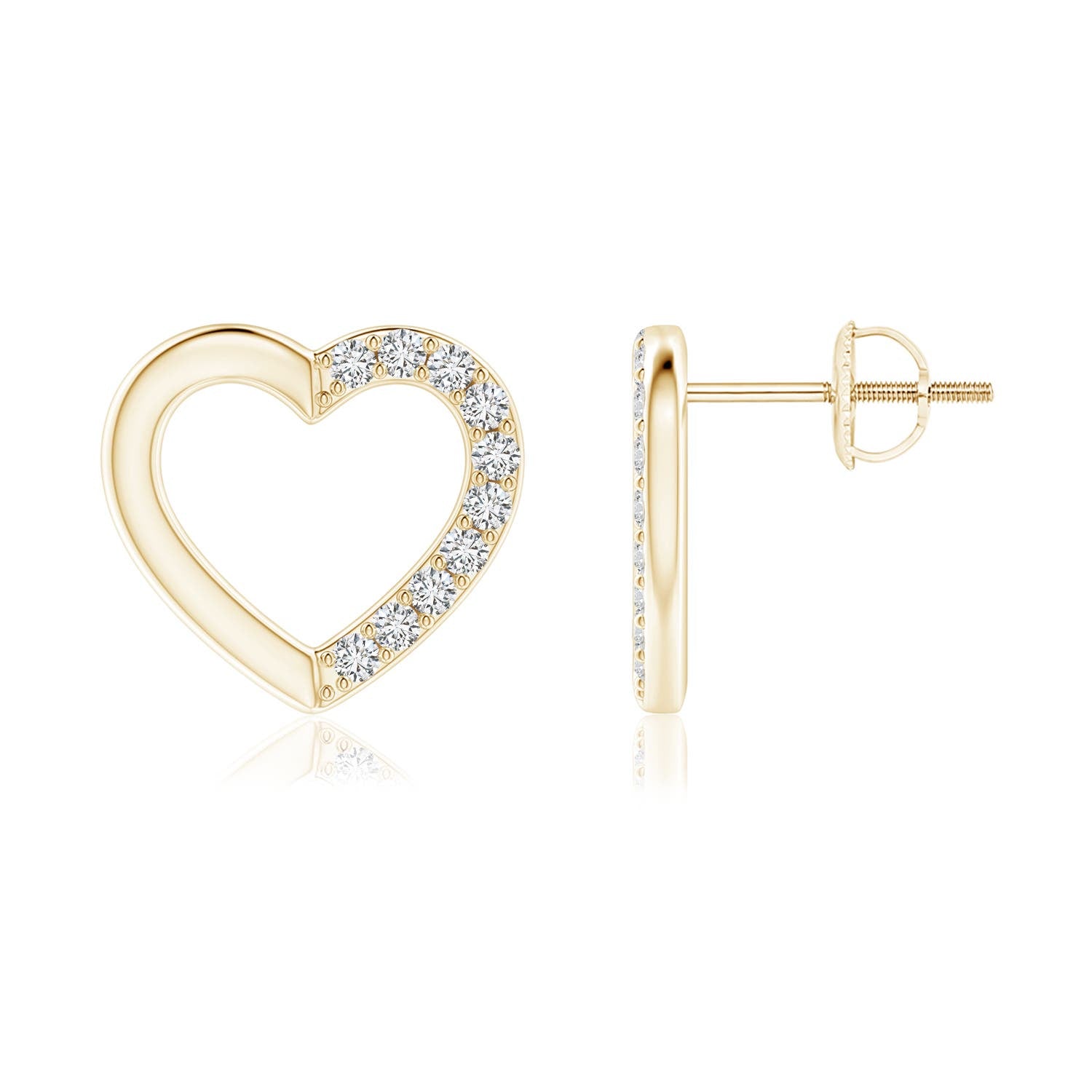 0.48 CTW Floating Round Cluster Diamond Halo Stud Earrings in 18K Yellow Gold