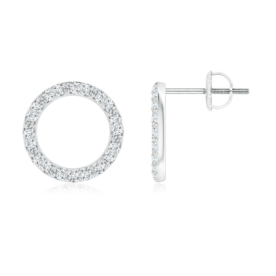 Diamond Open Circle Stud Earrings