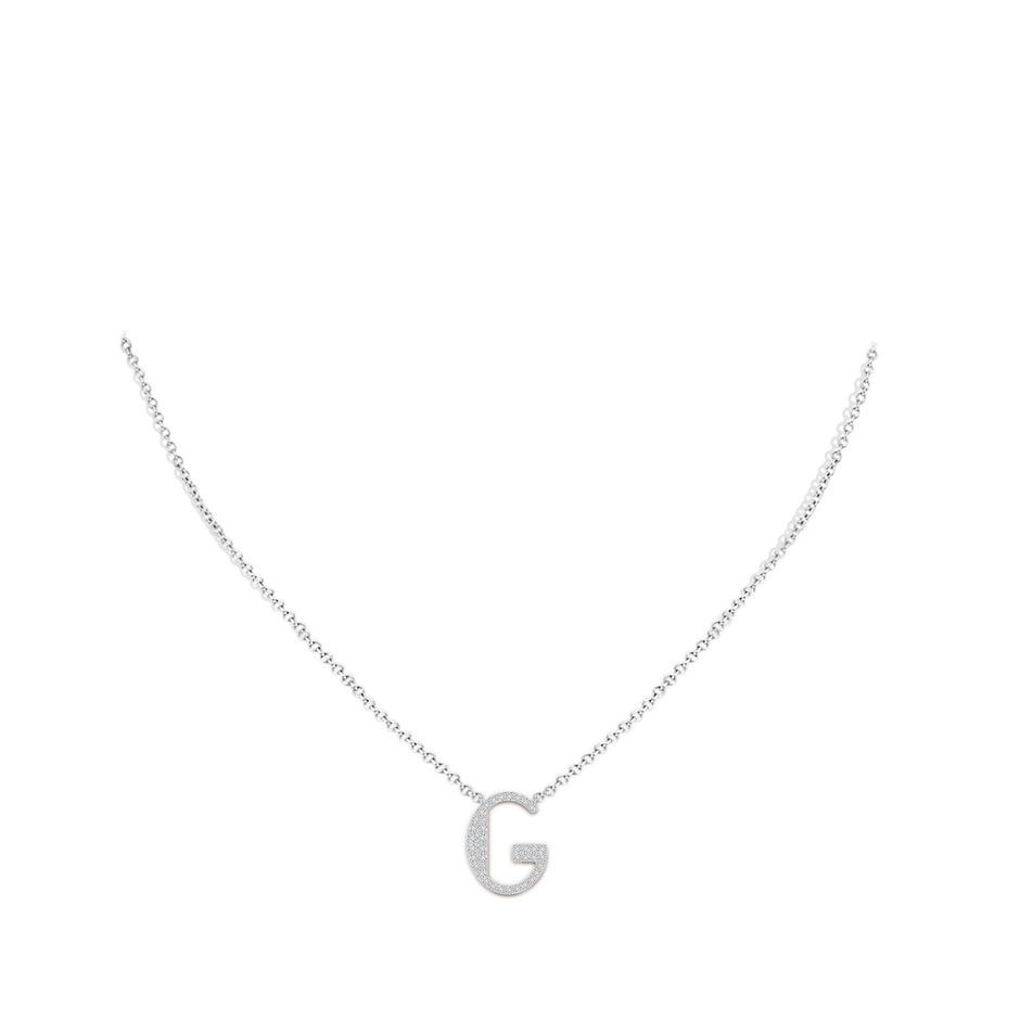 Modern Deco Diamond Capital 'G' Initial Pendant