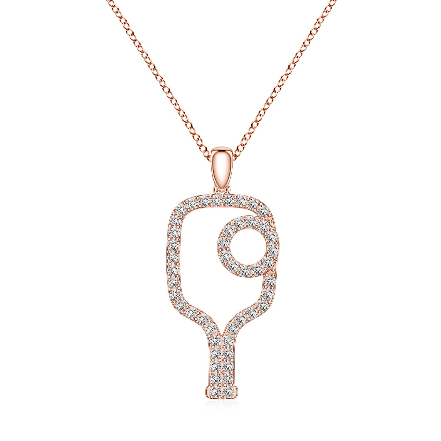 0.68 CTW Diamond Mahjong Nine of Circles Charm Pendant in 18K Rose Gold