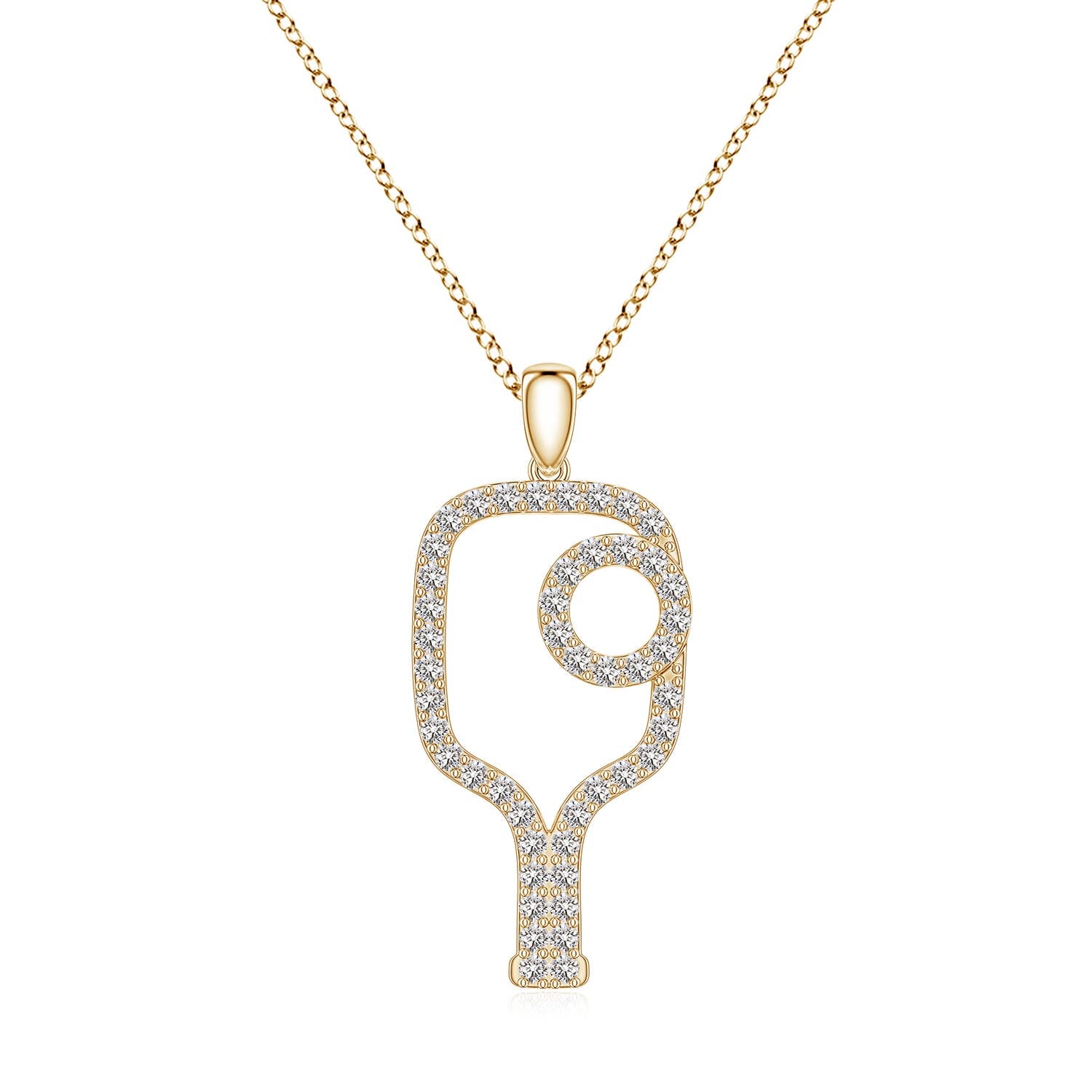 0.68 CTW Diamond Mahjong Nine of Circles Charm Pendant in 18K Yellow Gold