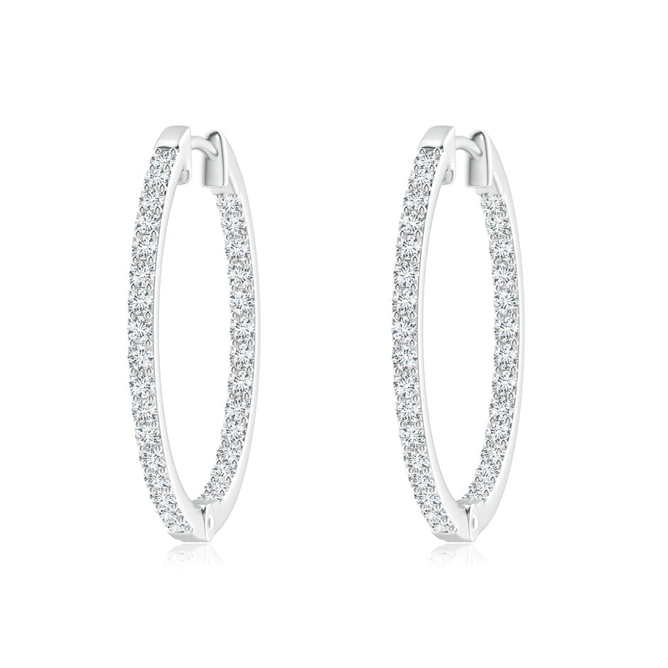 Inside-Out Prong-Set Lab-Grown Diamond Hinged Clip Hoop Earrings