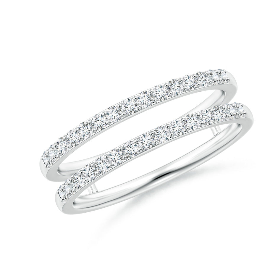 Prong-Set Diamond Double Shank Wedding Ring